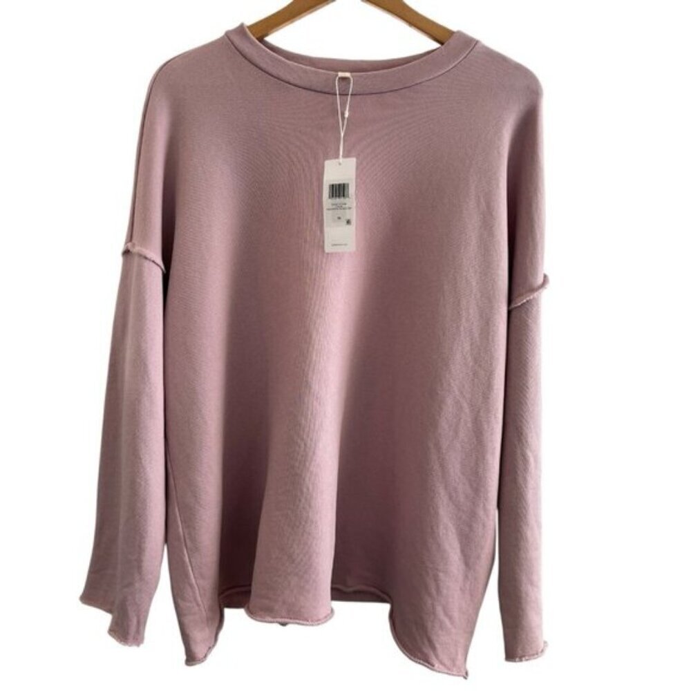 NWT EILEEN FISHER Organic Cotton High Crew Neck Box in Pink Women Size 1X